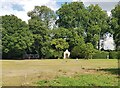 SU3227 : Mottisfont - Lawn, summerhouse and thermae by Rob Farrow