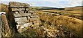 SD7694 : View of moorland passed wall pier west of Flust by Roger Templeman