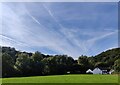 SO7636 : Contrails over the Malvern Hills by Mat Fascione