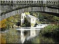 NS5461 : Sawmill, power station and weir by Richard Sutcliffe