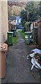 ST2291 : Wheelie bins in a back lane, Crosskeys by Jaggery