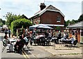 TQ7323 : Outdoor food tables at Platinum Jubilee, Station Road, Robertsbridge by Patrick Roper