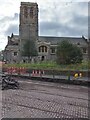 SX9193 : Hele Road, Exeter, and exposed tram tracks by David Smith