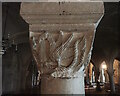 TR1557 : Carved Capital in Canterbury Cathedral Crypt by Phil Brandon Hunter