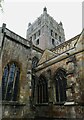 SO8932 : Tewkesbury Abbey - Looking up at the tower by Rob Farrow