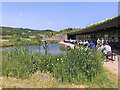 SO8413 : Lake at Gloucester Services (Northbound) by David Dixon