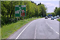 SJ3036 : Chirk Bypass (A5) southbound, approaching Glendrid Roundabout by David Dixon