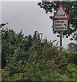 SO3800 : Warning - Road liable to flooding, south of Usk, Monmouthshire by Jaggery