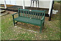 TL8336 : Seat at Wickham St Paul Village Hall by Geographer