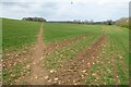 SP1023 : Footpath through an arable field by Philip Halling