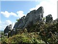 SW9959 : Roche - Rock 'wall' to north of the main rock by Rob Farrow