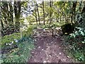 SK3248 : Gate and stile on an entrance to Handley Wood by Ian Calderwood