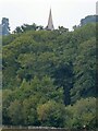 SP7026 : The spire of St Michael, Steeple Claydon pokes above the trees by Rob Farrow