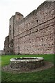 NT5985 : Curtain wall and well, Tantallon Castle by Richard Sutcliffe