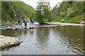 SK1551 : People crossing the River Dove by Philip Halling