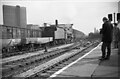 SJ8399 : West-bound goods train (2), Manchester Victoria Station by Martin Tester