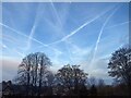 TQ3370 : Morning contrails over London by Robin Stott