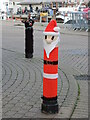 SY6878 : Christmas bollards in Weymouth by Neil Owen