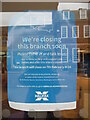 SP5822 : Blue Closure Notice at Halifax Bank branch, Bicester by David Hillas