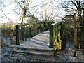 NY3952 : Footbridge at Cummersdale Mills by Adrian Taylor