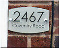 SP1583 : Numberplate at 2467 Coventry Road by Andrew Tatlow