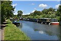 TQ0794 : Moored boats beside Croxley Common Moor by David Martin