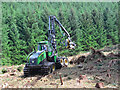 NT1226 : Timber harvester, Polmood glen by Jim Barton