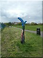 SJ4167 : Sustrans milemarker, Newton, by Chester Millennium Greenway by David Smith