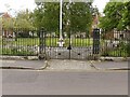 TG2309 : Gateway and railings at The Great Hospital, Norwich by Alan Murray-Rust