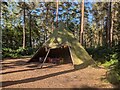 SJ5449 : Craft activity tent at Bewilderwood, Cheshire by TCExplorer