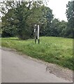 SO4004 : Raglan C.C. noticeboard on grass, Llandenny Walks, Monmouthshire by Jaggery