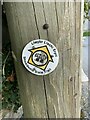 SH6268 : Llwybr Llechi Eryri / Snowdonia Slate Trail waymark disc, Llanllechid by Meirion