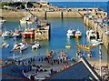 SW8061 : Newquay - Gigs prepare in Newquay Harbour by Rob Farrow