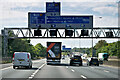 TQ5369 : Sign Gantry on the M25 near Swanley by David Dixon