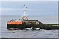 NS3222 : Ayr port entrance: northern breakwater and light by David Martin