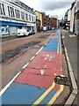 NO4030 : Colour-coded cycle lane in Trades Lane by Oliver Dixon