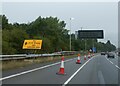 TQ0657 : Traffic cones on A3 near Wisley junction by David Smith