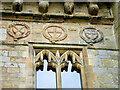 NZ1221 : Raby Castle Coats of Arms above the Neville Gateway by David Dixon