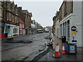 NT5585 : East Lothian Townscape : Roadworks and rain, High Street, North Berwick by Richard West