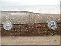 SS9746 : Two Coast Path badges on Minehead Seafront by David Hillas