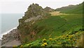 SS7049 : Castle Rock above Wringcliff Bay, near Lynton by Colin Park