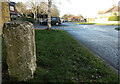 NZ2084 : Old Milestone by Turner Square, Morpeth by Hilary Jones