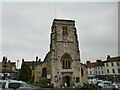 SE7871 : St Michael, Malton: west tower by Stephen Craven