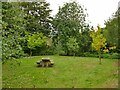 NZ8708 : Linden Close Park: picnic bench by Stephen Craven