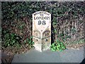 TM3974 : Milepost - A144 The Hill,  Bramfield by Geographer