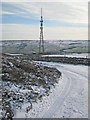 NZ0238 : Telecommunications mast, Frosterley by Oliver Dixon