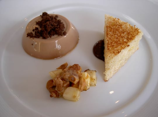 Photo of Redd - Yountville, CA, US. panna cotta with a toasted banana sandwich