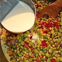 Succotash with Fresh Herbs & Smoked Meat