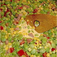 Succotash with Fresh Herbs & Smoked Meat