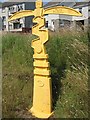 NS7765 : Millennium milepost, Drumgelloch Station by Richard Webb